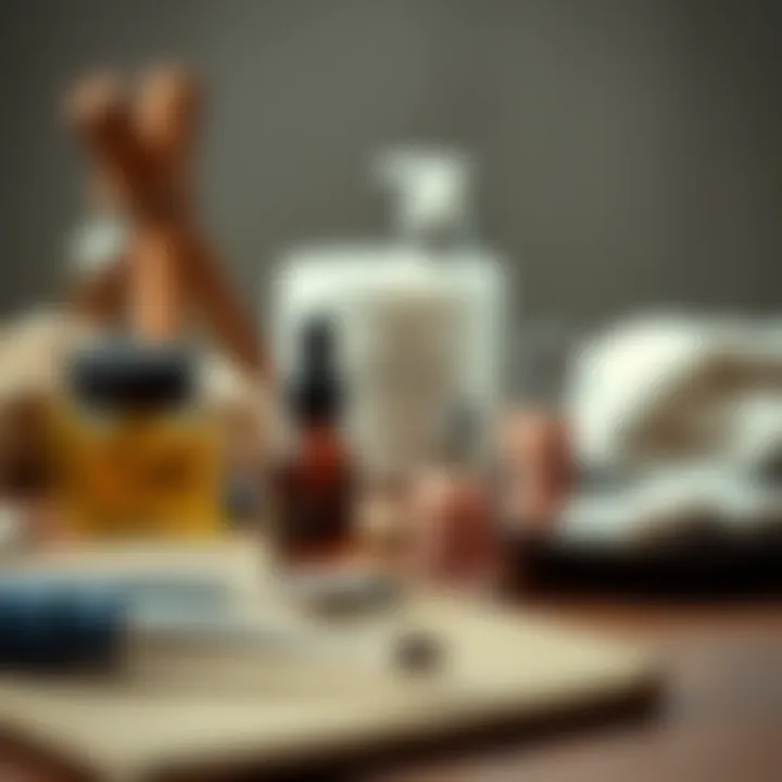 Essential Nail Care Tools A serene nail care setup featuring oils and tools for nail maintenance