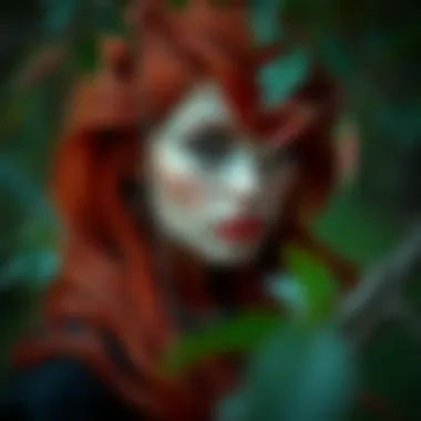 An artistic representation of red hair in nature