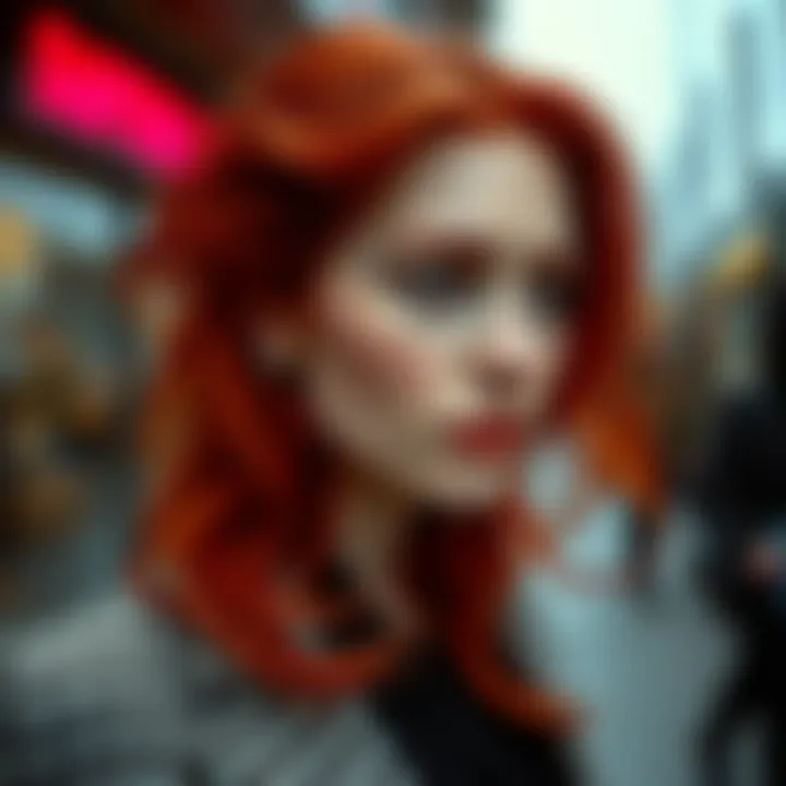 A stylish display of red hair in various fashionable looks