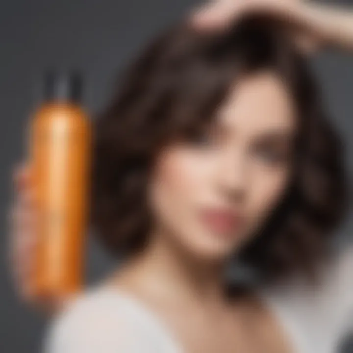 Styling products displayed for creating wavy short hair