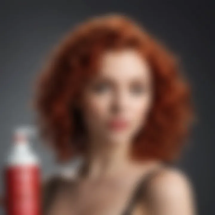 Various hair care products suitable for red curly hair