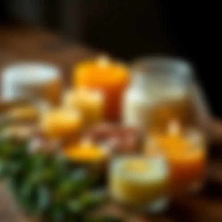 Selection of vibrant and aromatic natural waxes