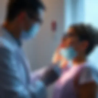 Doctor examining a patient's skin condition
