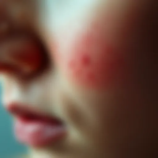 Skin texture showing redness and irritation