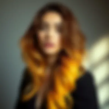 Styled Hair with Yellow Hues Beautifully styled hair showcasing yellow hues