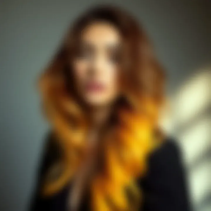 Styled Hair with Yellow Hues Beautifully styled hair showcasing yellow hues