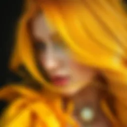 Vibrant shades of yellow hair color swatches