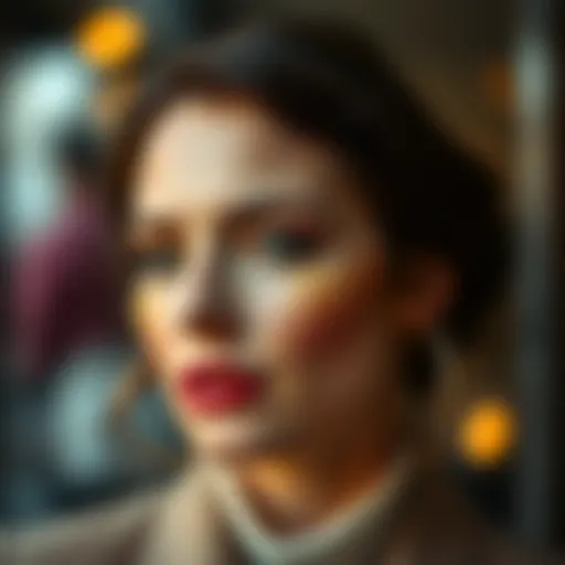 Artistic representation of contouring techniques highlighting facial features.