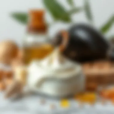 Key Ingredients in Creams Close-up of cream ingredients like shea butter and oils