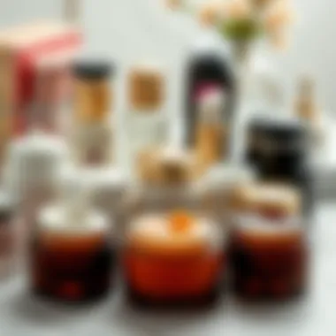 Diverse Formulations of Creams A variety of creams displayed in elegant jars