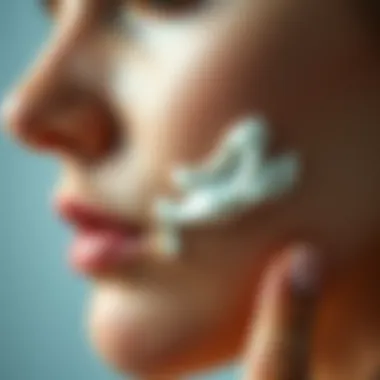 Texture and Application of Creams Application of cream on skin demonstrating texture