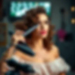 Curling iron setup for hairstyling