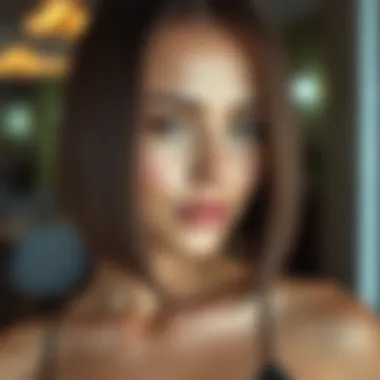 Straight bob hairstyle with a sleek look