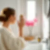 A serene morning scene depicting a calm bathroom setting for dry brushing.