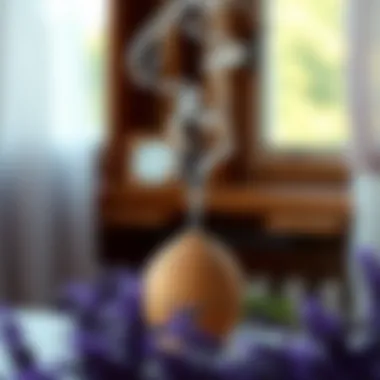 Soothing Lavender Diffuser A diffuser releasing soothing lavender mist.