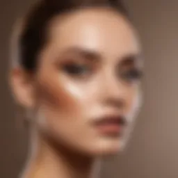 Elegant makeup showcasing light brown tones on a model's face