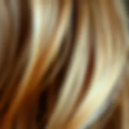 A close-up view of light milky brown hair showcasing the warm tones and texture.