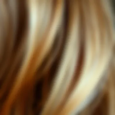 A close-up view of light milky brown hair showcasing the warm tones and texture.