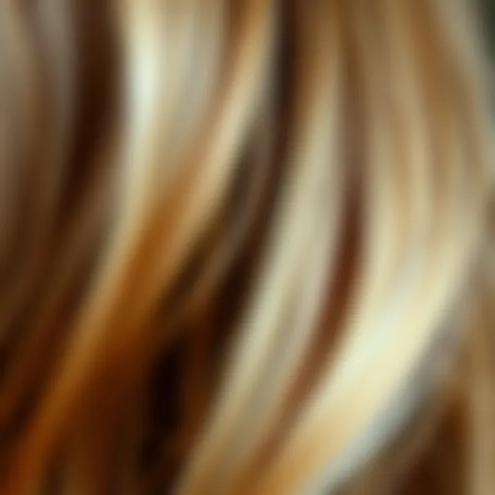 A close-up view of light milky brown hair showcasing the warm tones and texture.