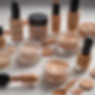 Ingredients and Benefits of Concealers Ingredients and benefits of various liquid concealers displayed on a table.