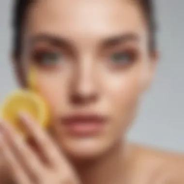 Lemon juice application on face