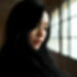 Luxurious long black hair flowing elegantly