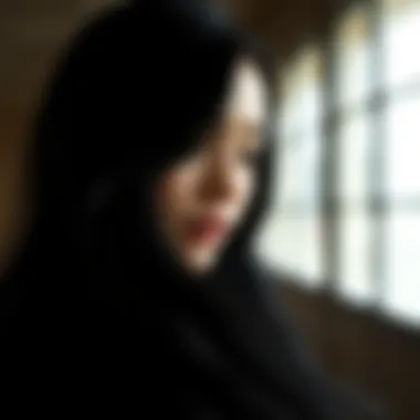 The Elegance of Long Black Hair Luxurious long black hair flowing elegantly