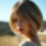 Elegant layered bob hairstyle showcasing a natural look