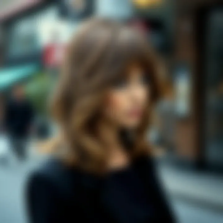 Chic long bob with textured layers and waves