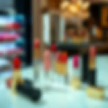 Luxurious lip products displayed elegantly