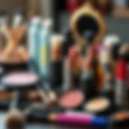 An array of diverse makeup tools arranged aesthetically