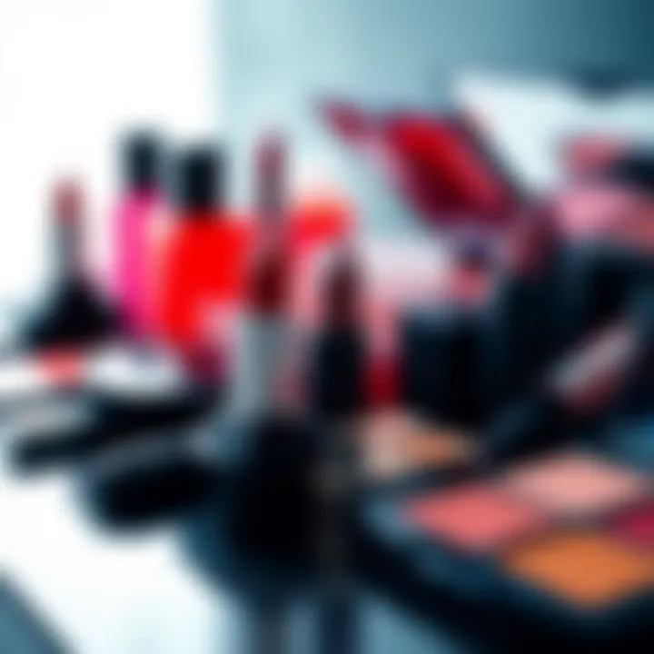 Close-up view of high-quality cosmetics showcasing vibrant colors