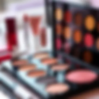 Trendy makeup palette featuring popular shades of the season