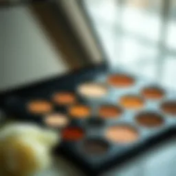 Contouring palette showcasing various shades