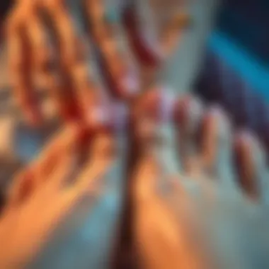 Illustration showing the differences between manicure and pedicure