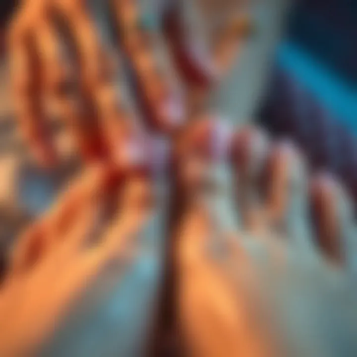 Illustration showing the differences between manicure and pedicure