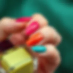 A vibrant array of nail polish colors showcasing the beauty of manicured nails