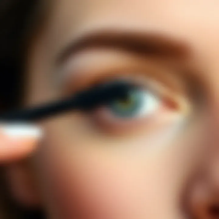 Mastering Mascara Application Application of mascara on eyelashes