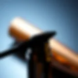 Close-up of mascara tube and brush