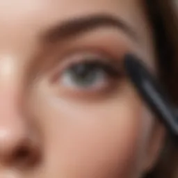 Close-up of mascara wand with product