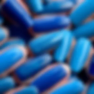 Diverse Shades of Blue Polish Palette of blue nail polish shades