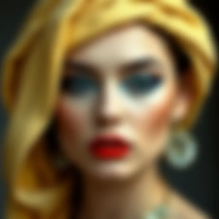 Artistic Color Combinations with Blue Eyeliner Artistic representation of color combinations with blue eyeliner