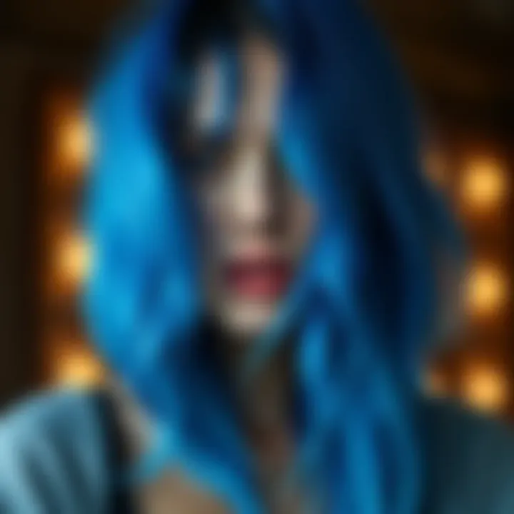 Artistic interpretation of blue hair trends
