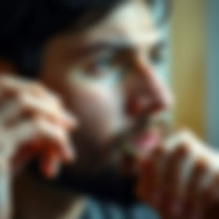 Man measuring beard length with a ruler