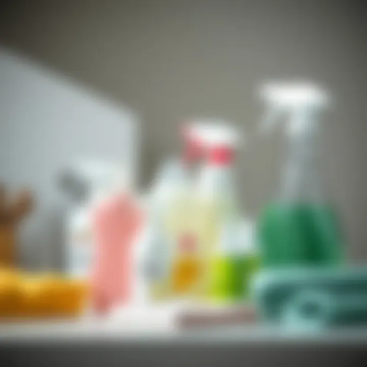 Essential Cleaning Supplies for Stain Management A set of cleaning supplies arranged for effective stain removal