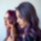 A stunning display of various shades of purple hair, showcasing the vibrancy and diversity of this hair color choice.