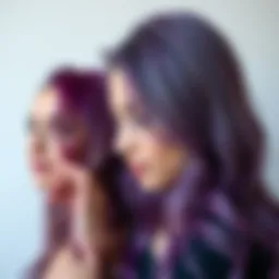 A stunning display of various shades of purple hair, showcasing the vibrancy and diversity of this hair color choice.