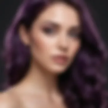 Close-up of hair strands showing before and after using purple shampoo