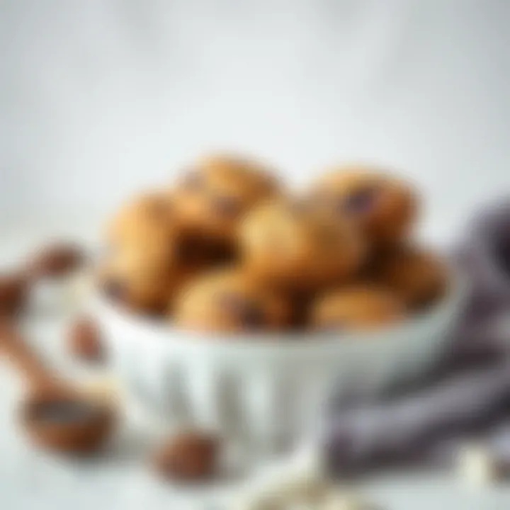 Delicious Baked Goods with Purple Flour A bowl of baked goods made with purple flour