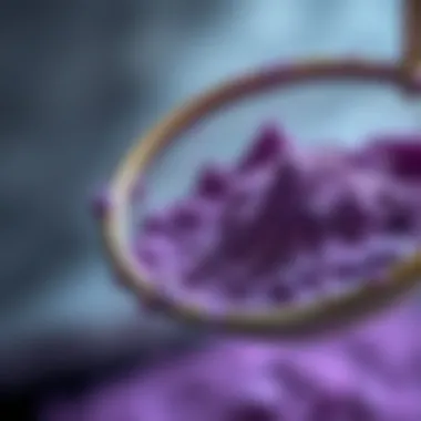 Sifting Purple Flour Close-up of purple flour being sifted through a fine mesh